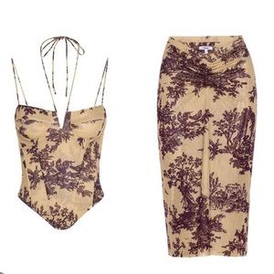 MIAOU APHEX SET in gold toile. Only worn once.